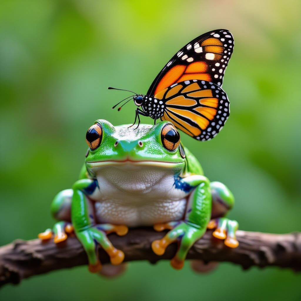 Frog with a Butterfly