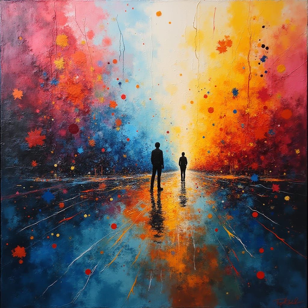 Vibrant Neo-Expressionist Masterpiece Capturing Confusion