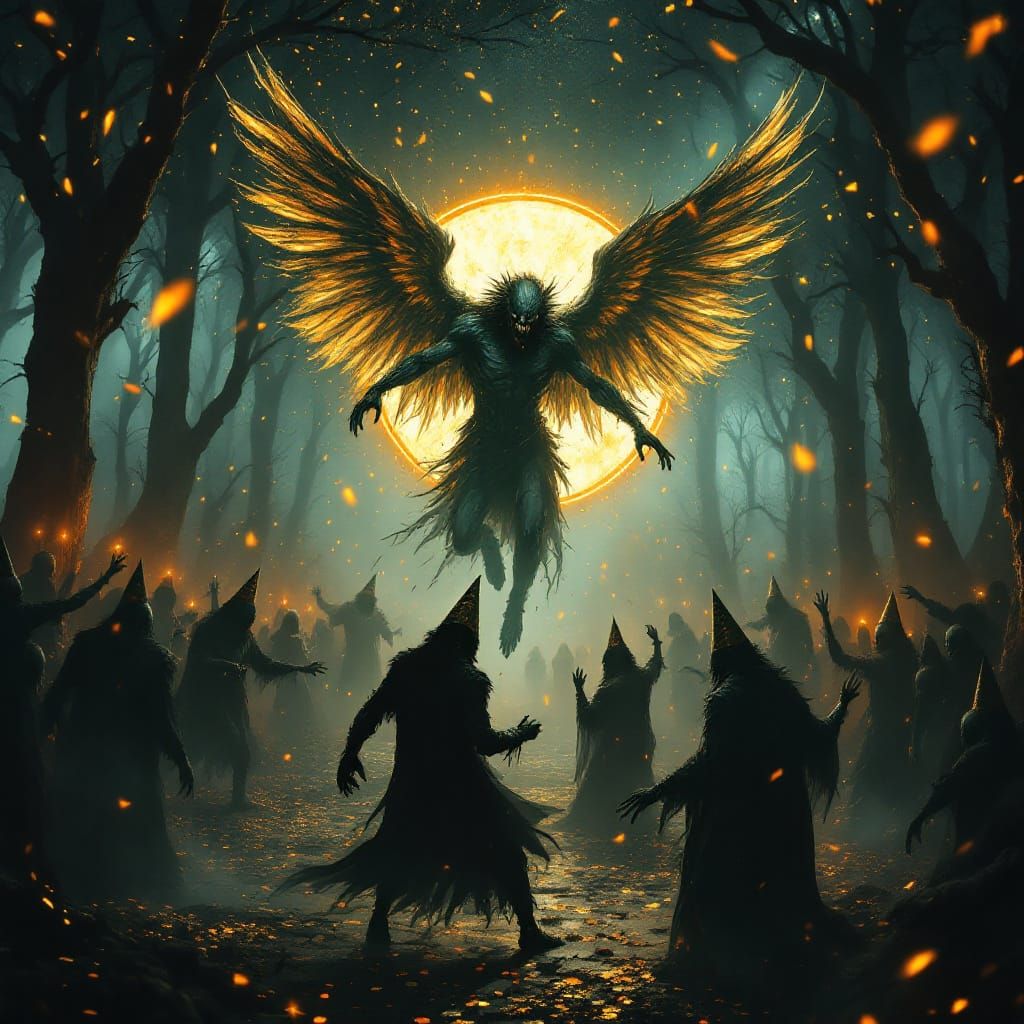 Demonic Angel Fights Werewolf at Hellish New Year's Ball