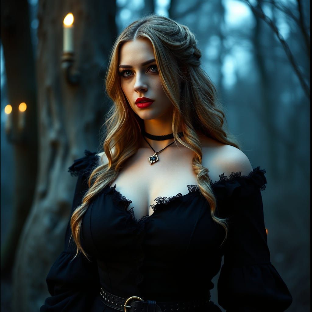 Gothic Beauty in Dark Elegance