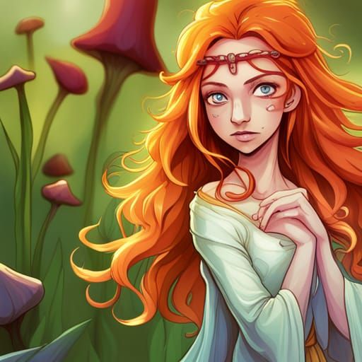 Enchanted Fairy Princess in Flower Meadow