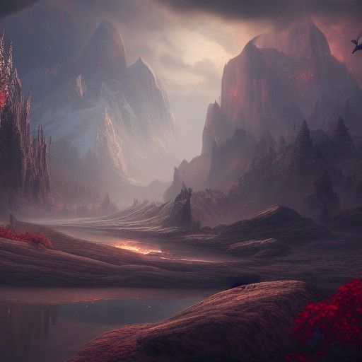 Fantastical Matte Painting with Deep Color