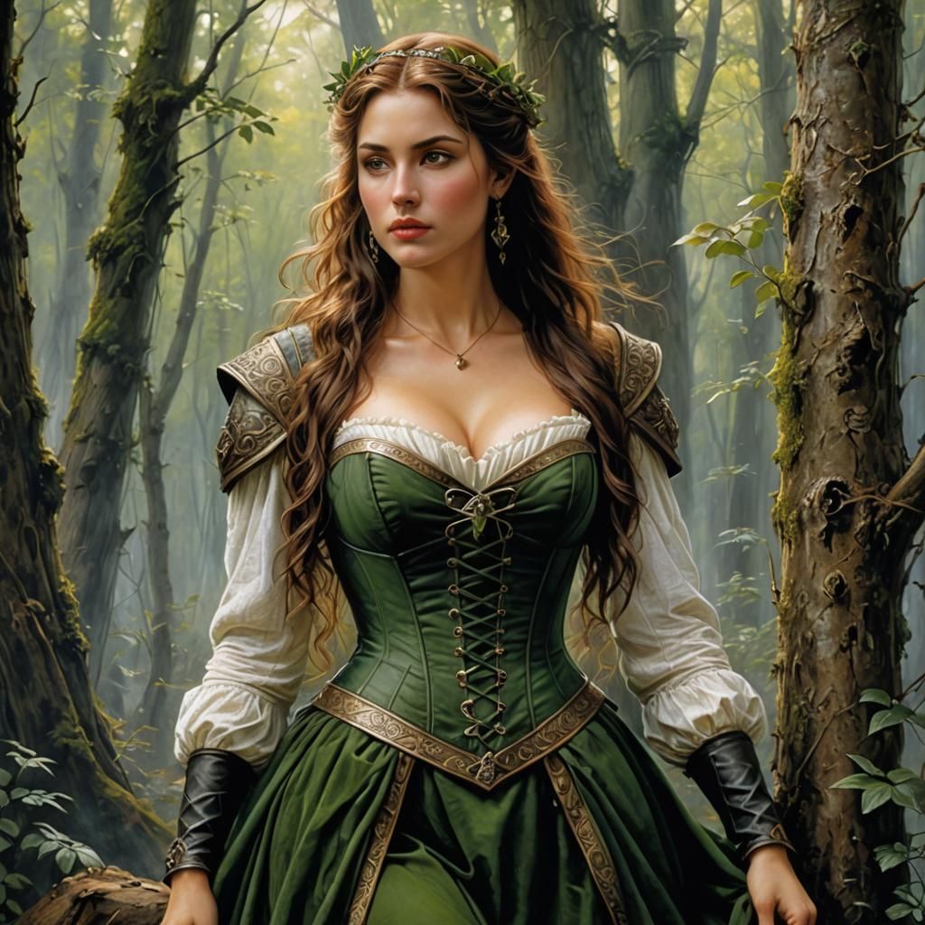 Maid Marian Illustration in Hyper-Realistic Style