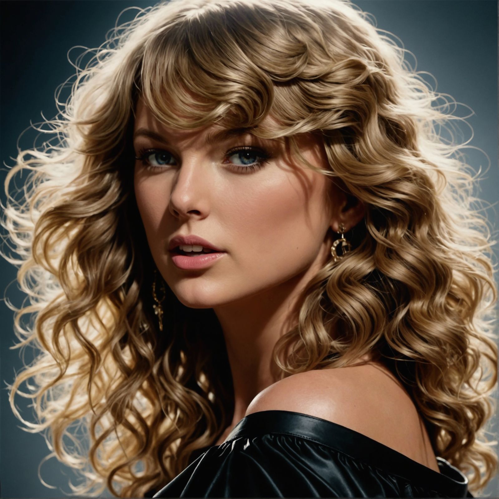 Taylor Swift Portrait in Edgy Pencil Drawing Style