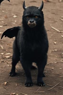 Girl with Devil Horns in Cinematic Style