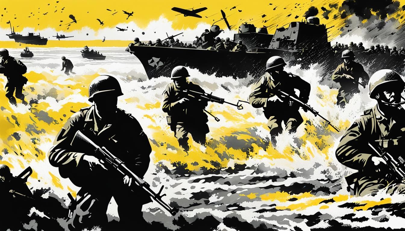 Omaha Beach D-Day Normandy Landing Splash Art