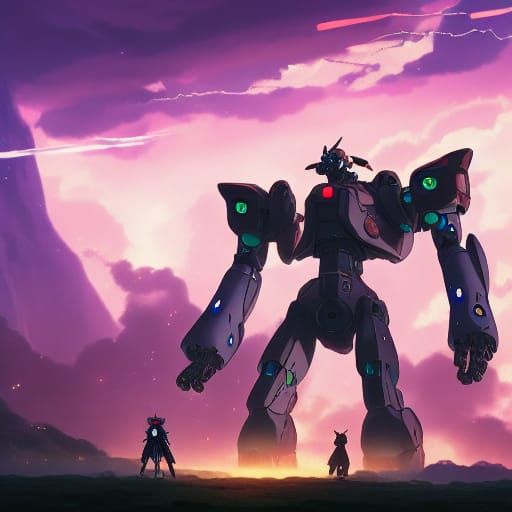 Mecha Angel vs Goblin in Anime Battle