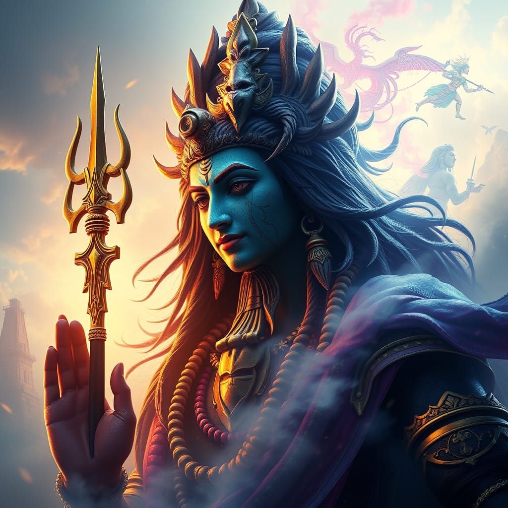 Shiva Meets Thoth in Vibrant Fantasy Mashup