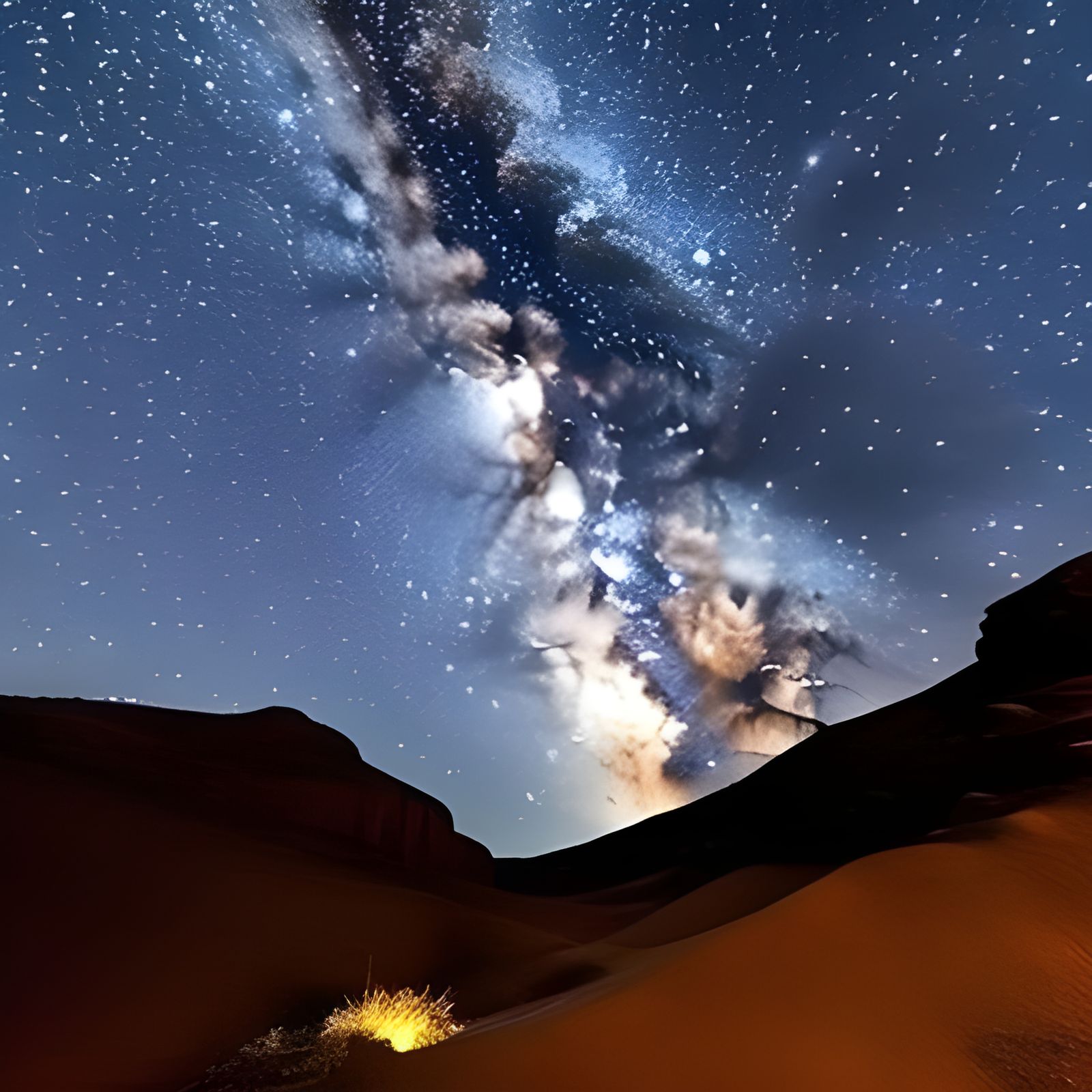 Starry Night Sky as Detailed Matte Painting