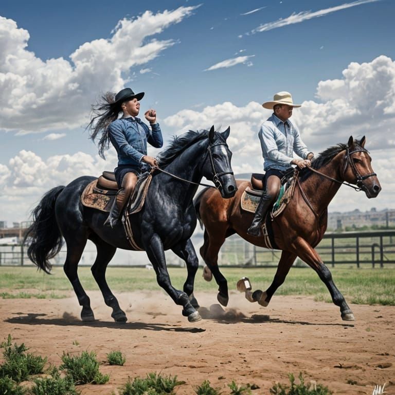 Horses with Heavy Hooves in Hyperrealistic Style