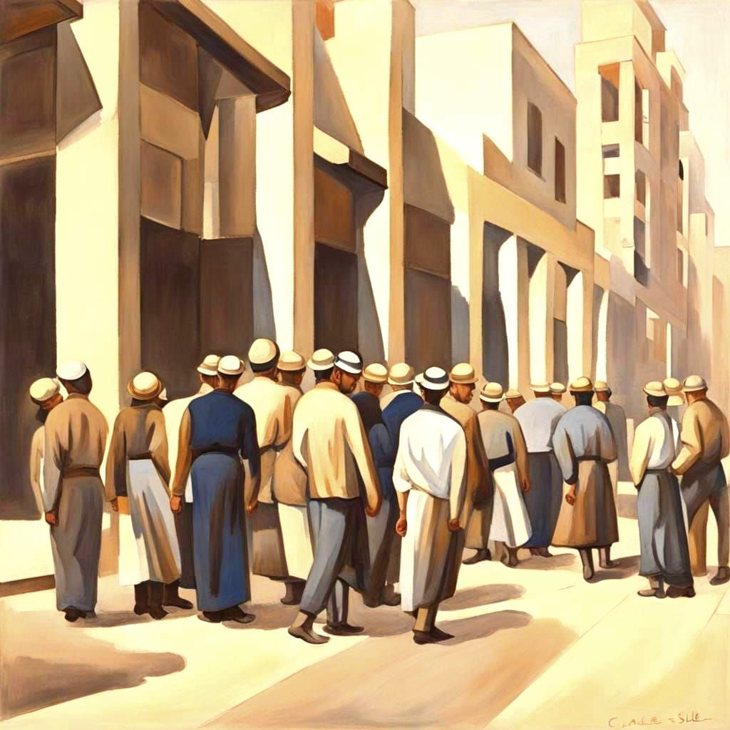 Cairo Street Protest in Precisionist Style