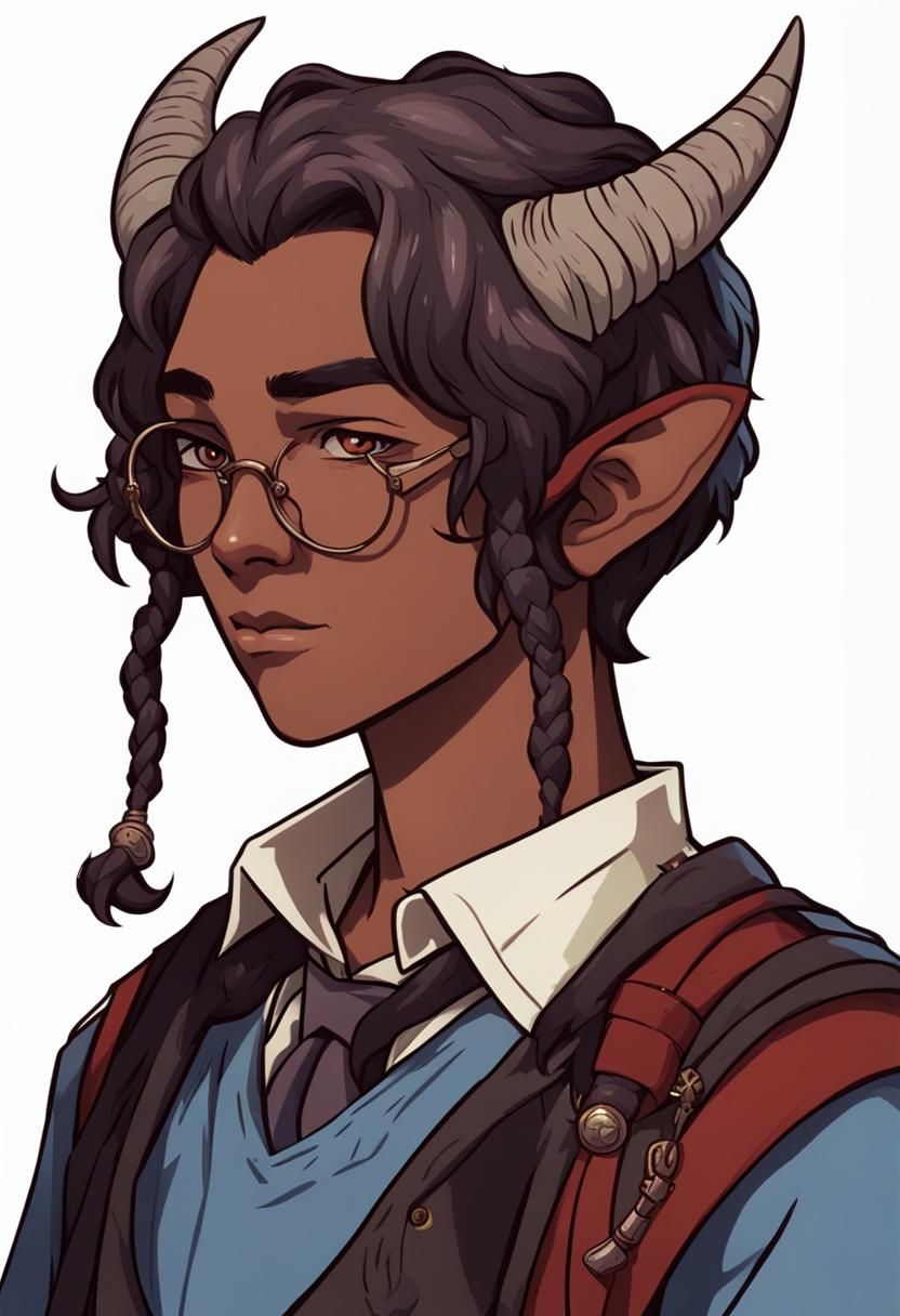 Tiefling Student at Wizarding School Concept Art