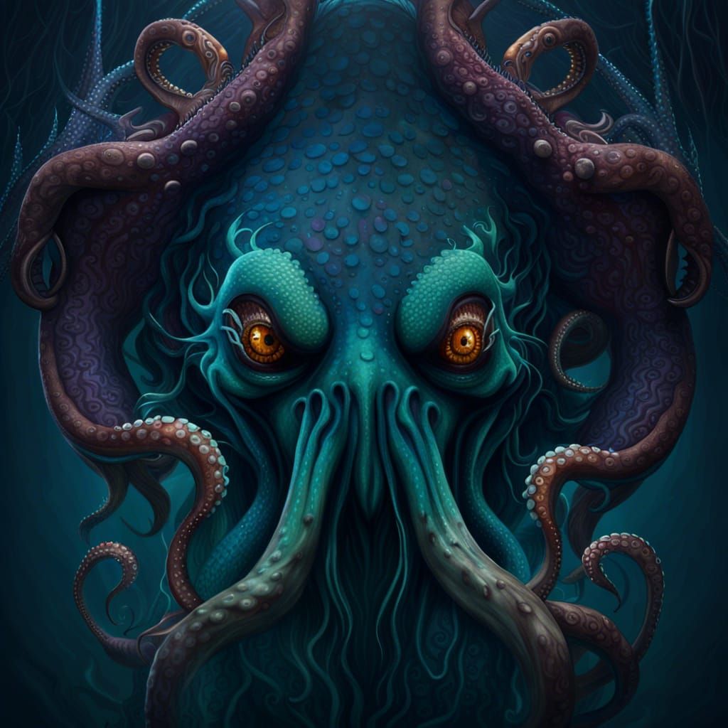 Kraken of Scandinavian Mythology: Detailed Matte Painting