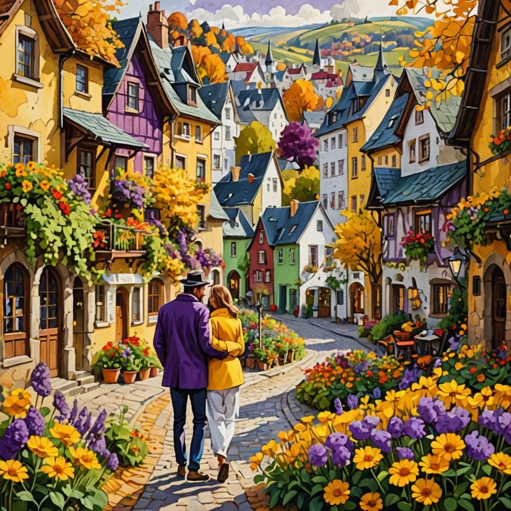 Interstellar Love in an Autumnal Town Landscape