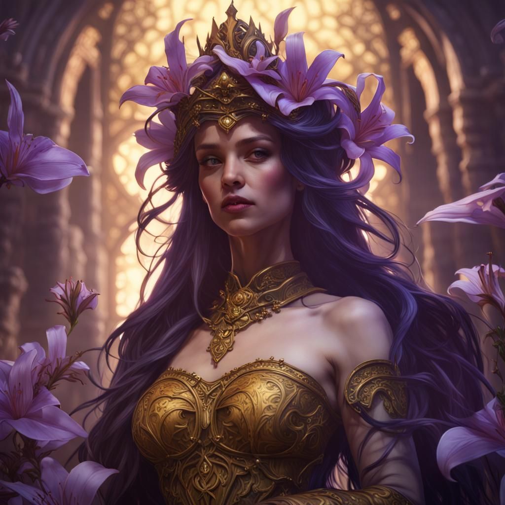 Dark Fantasy Lily Princess in Hyperdetailed Style