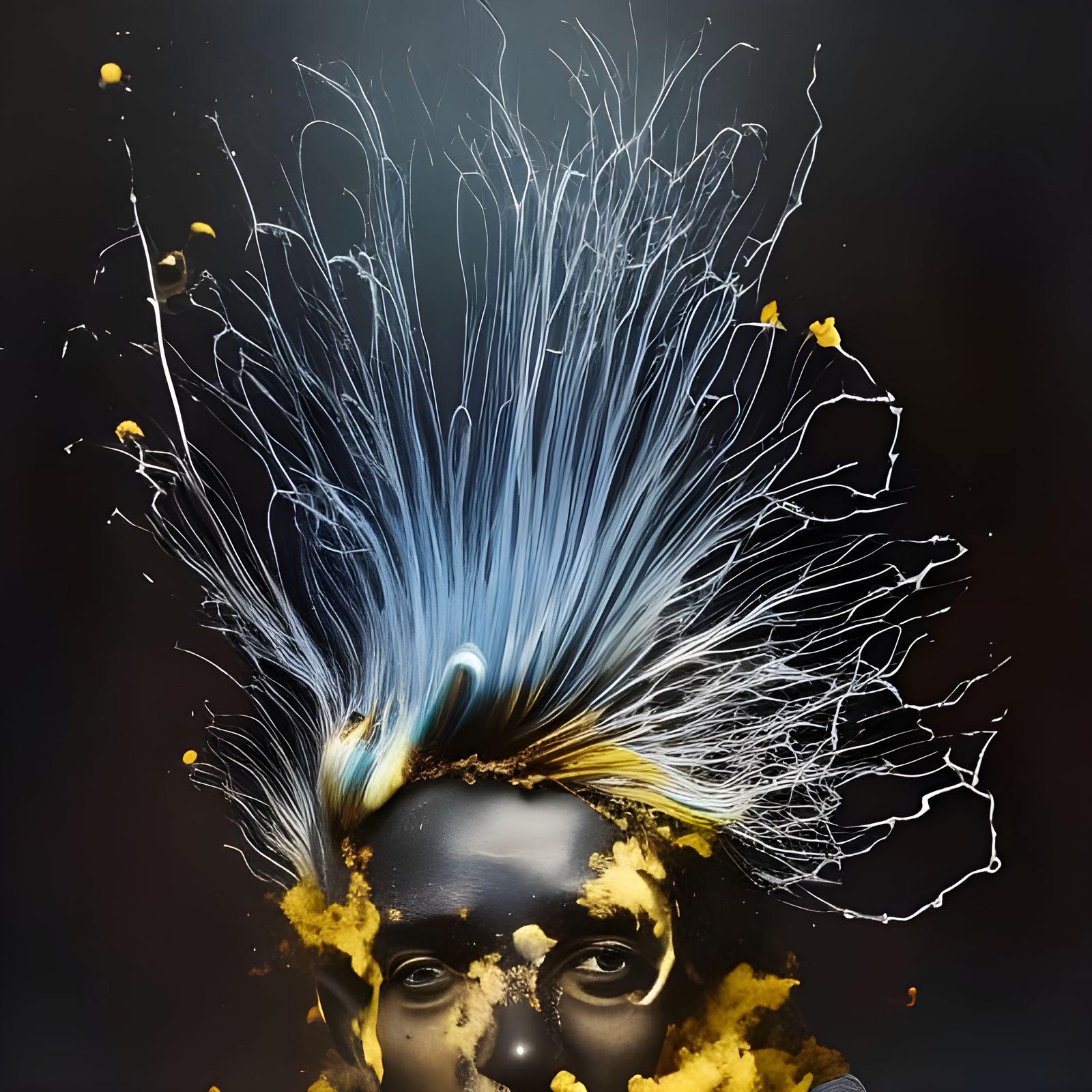 Ink Geyser Erupts from Book Held by Man