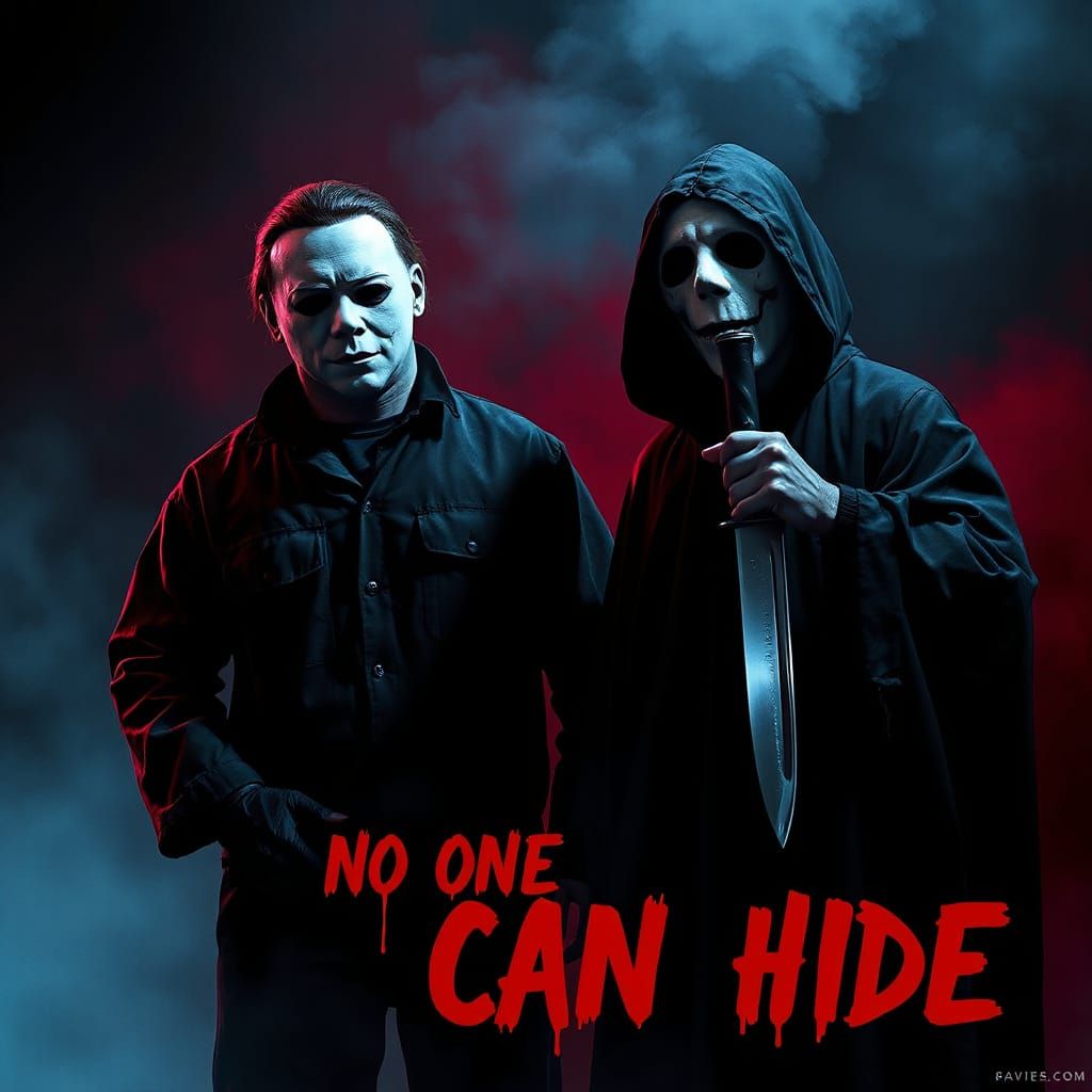 Michael Myers and Ghostface Together in Dark Digital Art