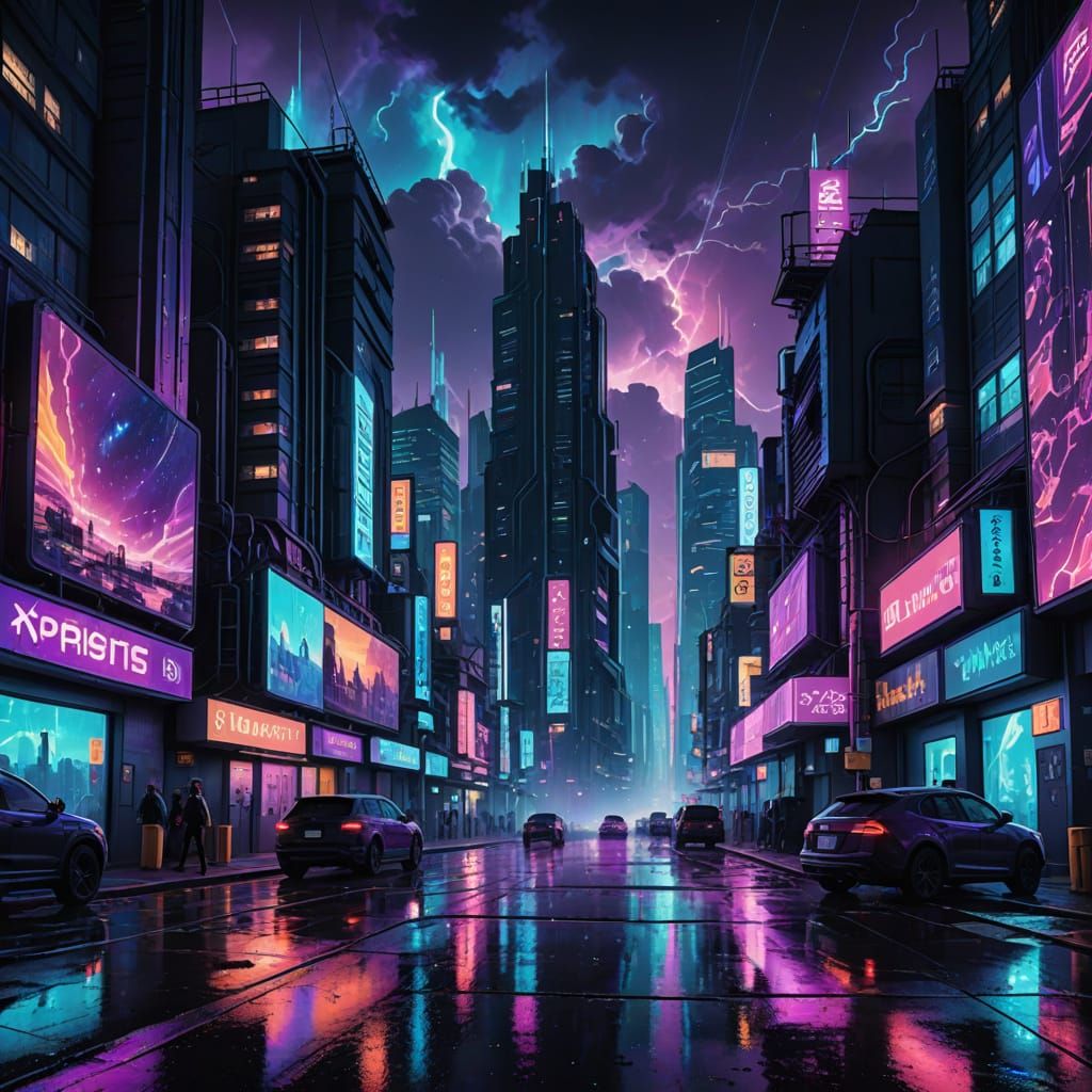 Neon Dreams in a Cyberpunk Metropolis