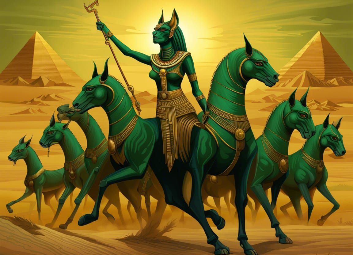 Egyptian Queen's War Cry in Hellscape Art
