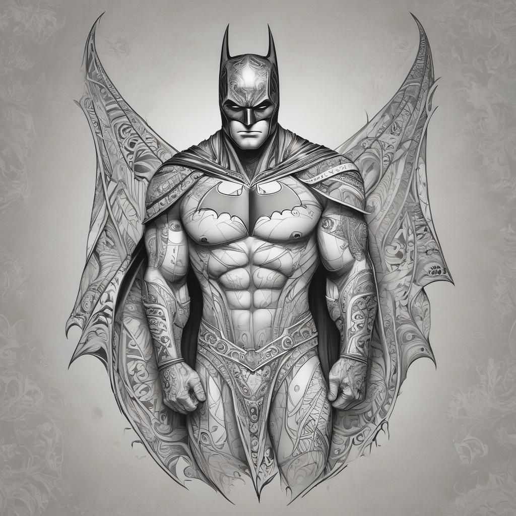 Batman Maori Tattoo Silhouette Coloring Page