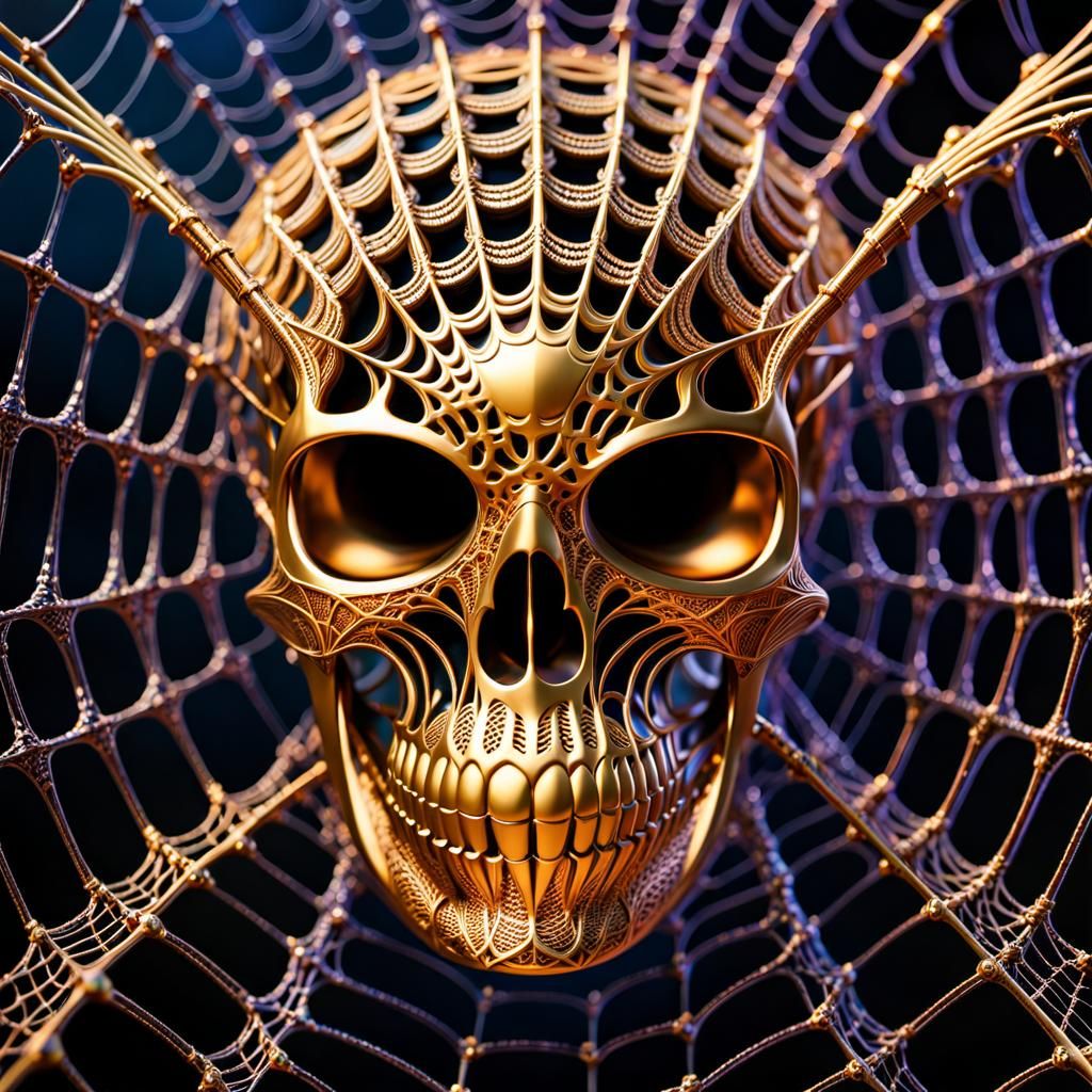 Fractal Spiderweb in Skull Eye Socket