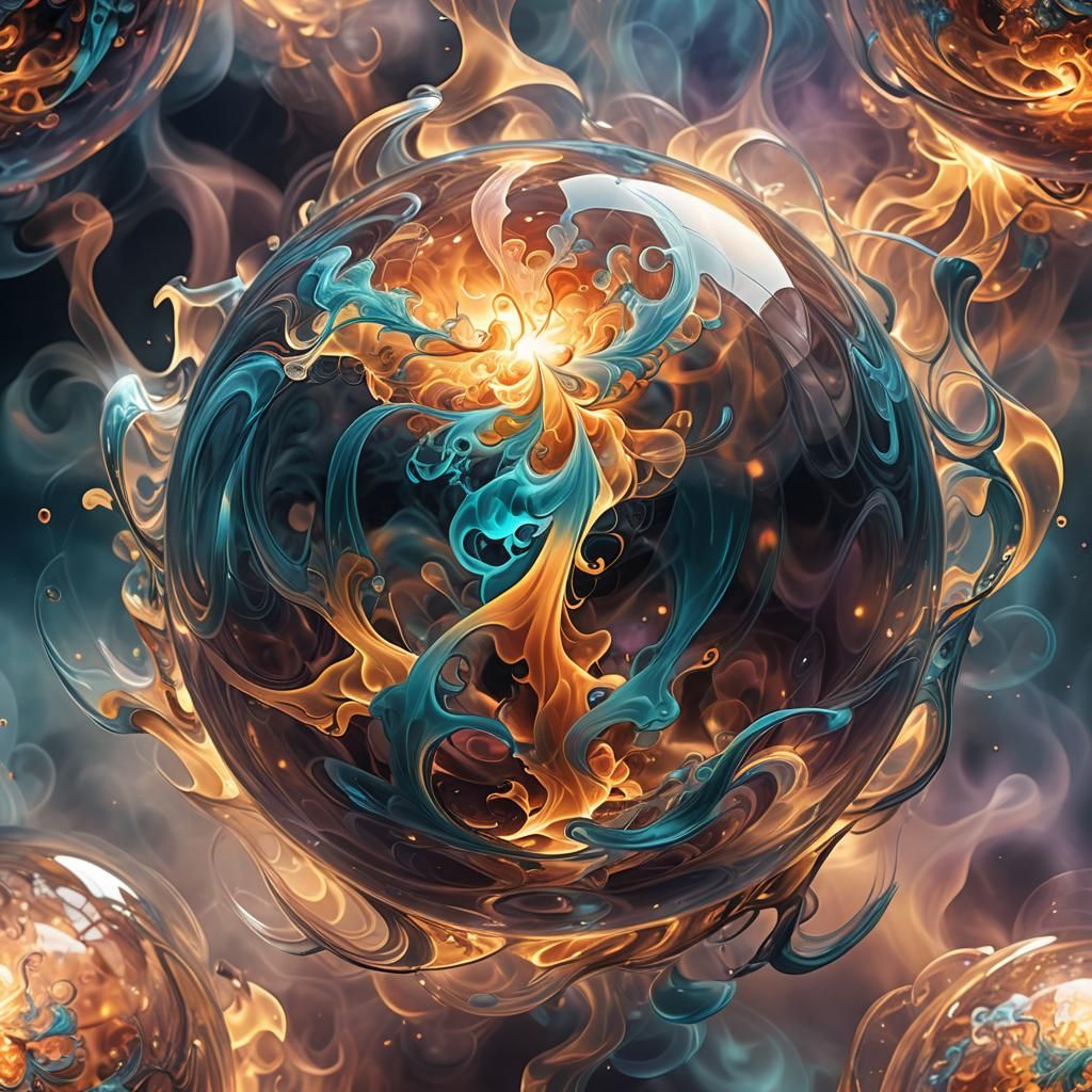 Glowing Orb of Smoke: A Surreal Dreamscape