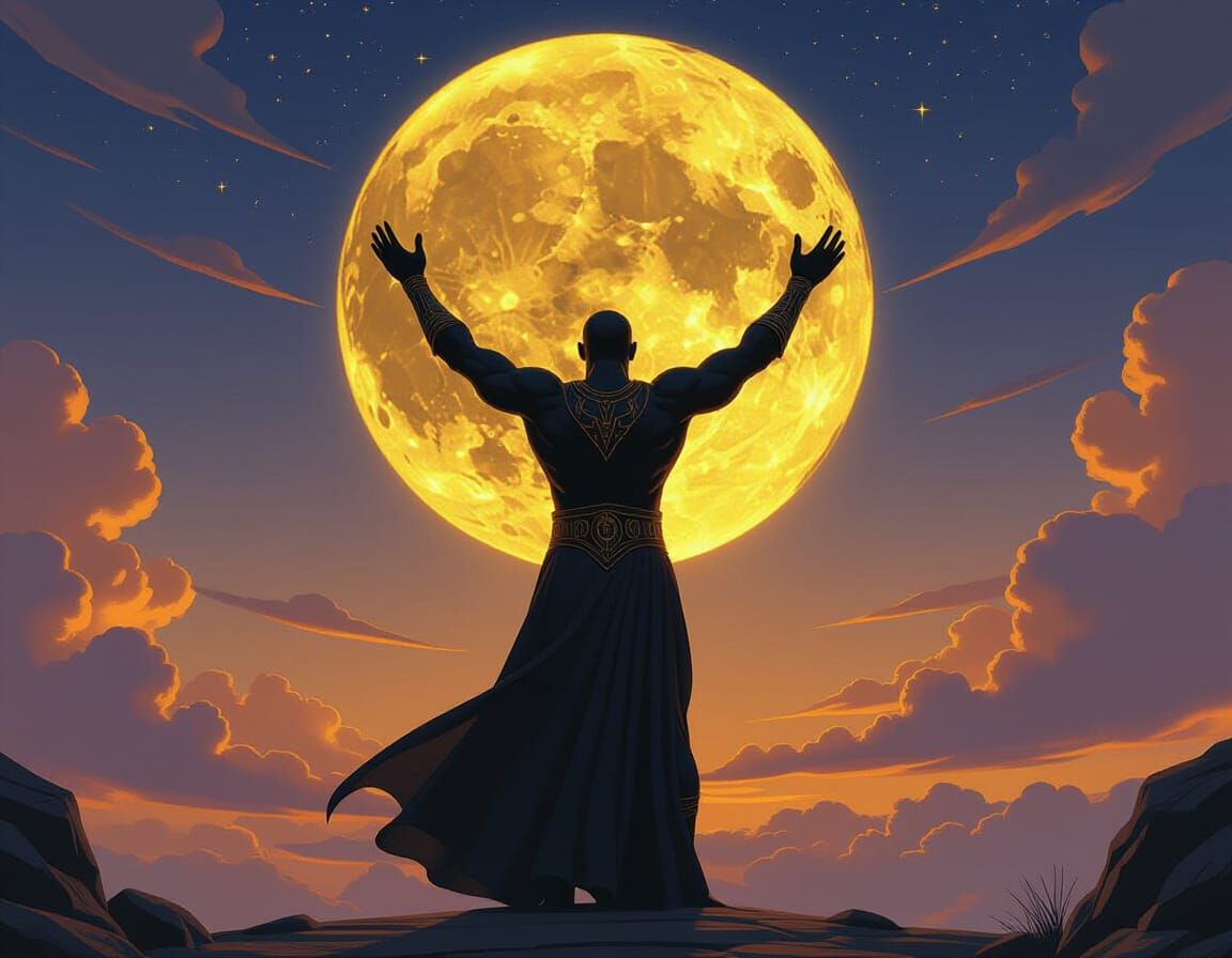 Dark Atlas Holds Celestial Sphere Above Earth