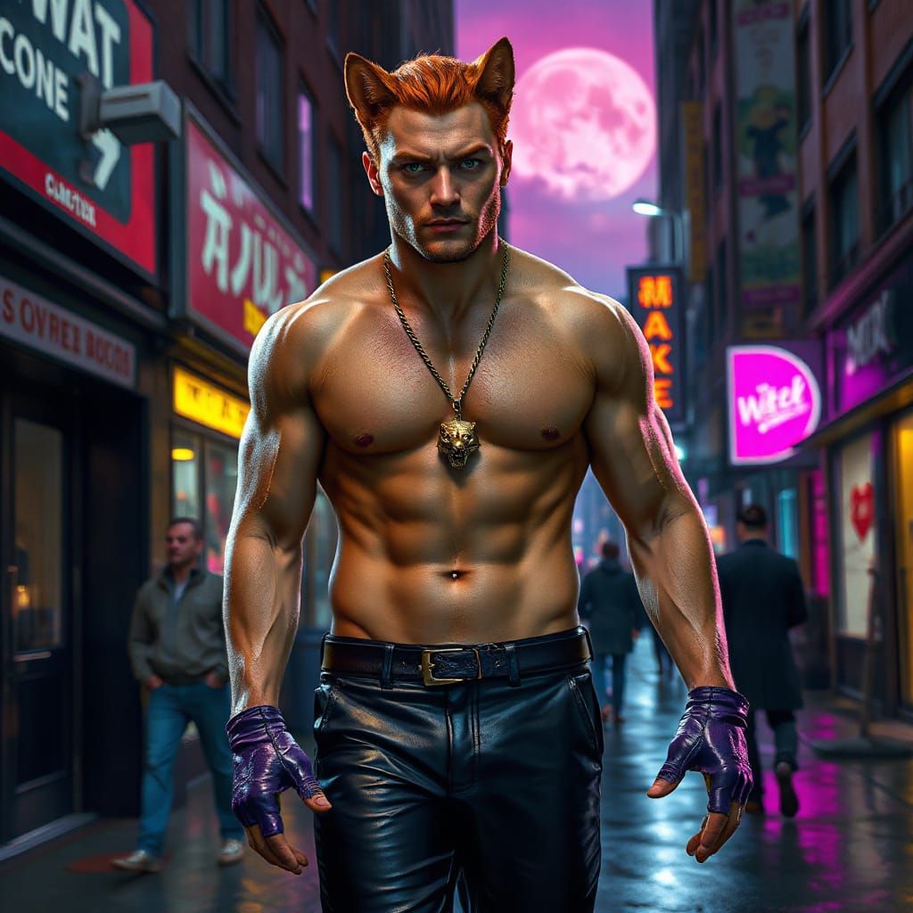 Feline Man Walks New York Street in Cinematic 3D