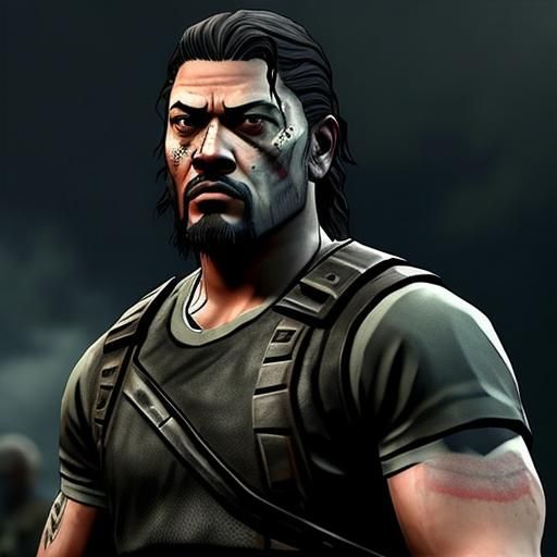 Wrestler in Zombie Game, Digital Art Style