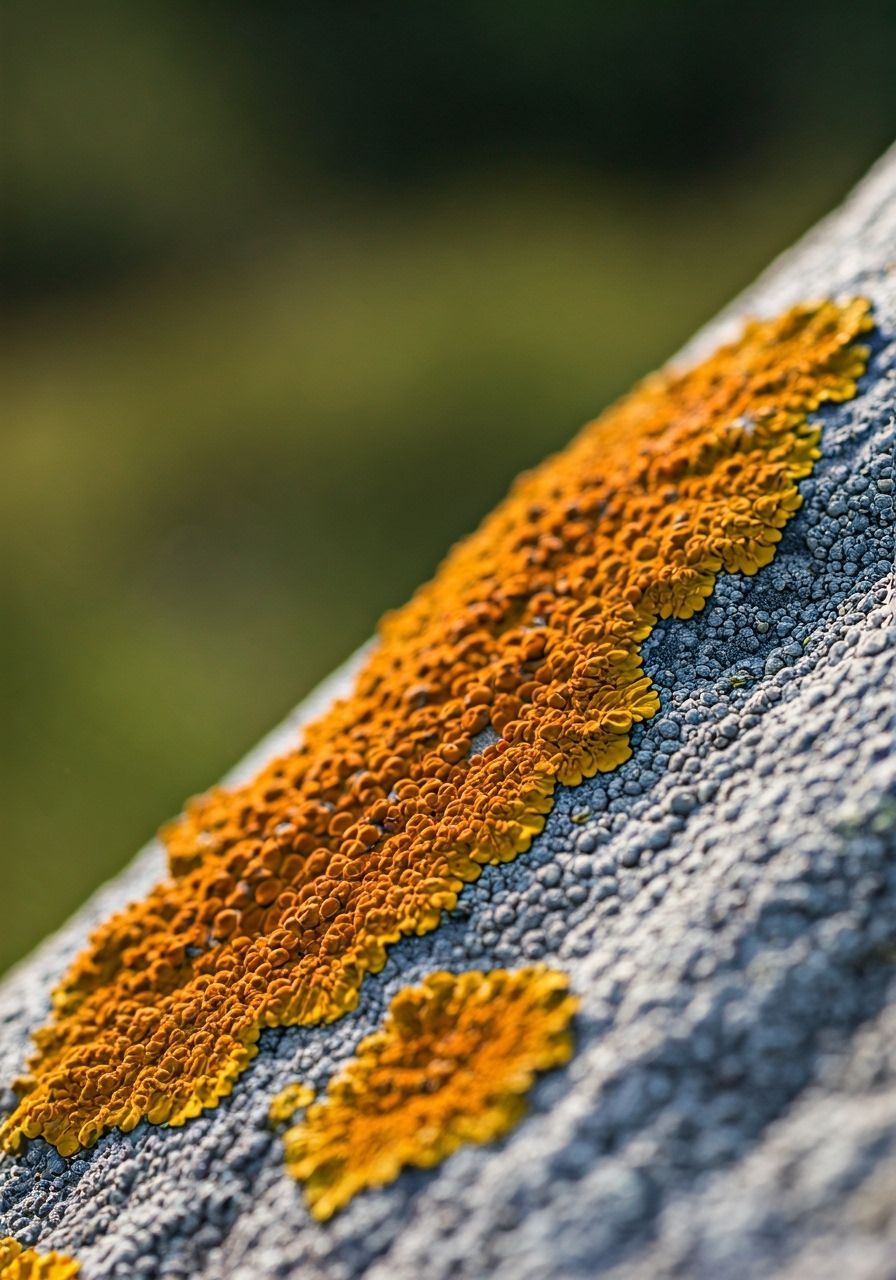 Vibrant Lichen on Grey Rock in Scandinavian Landscape