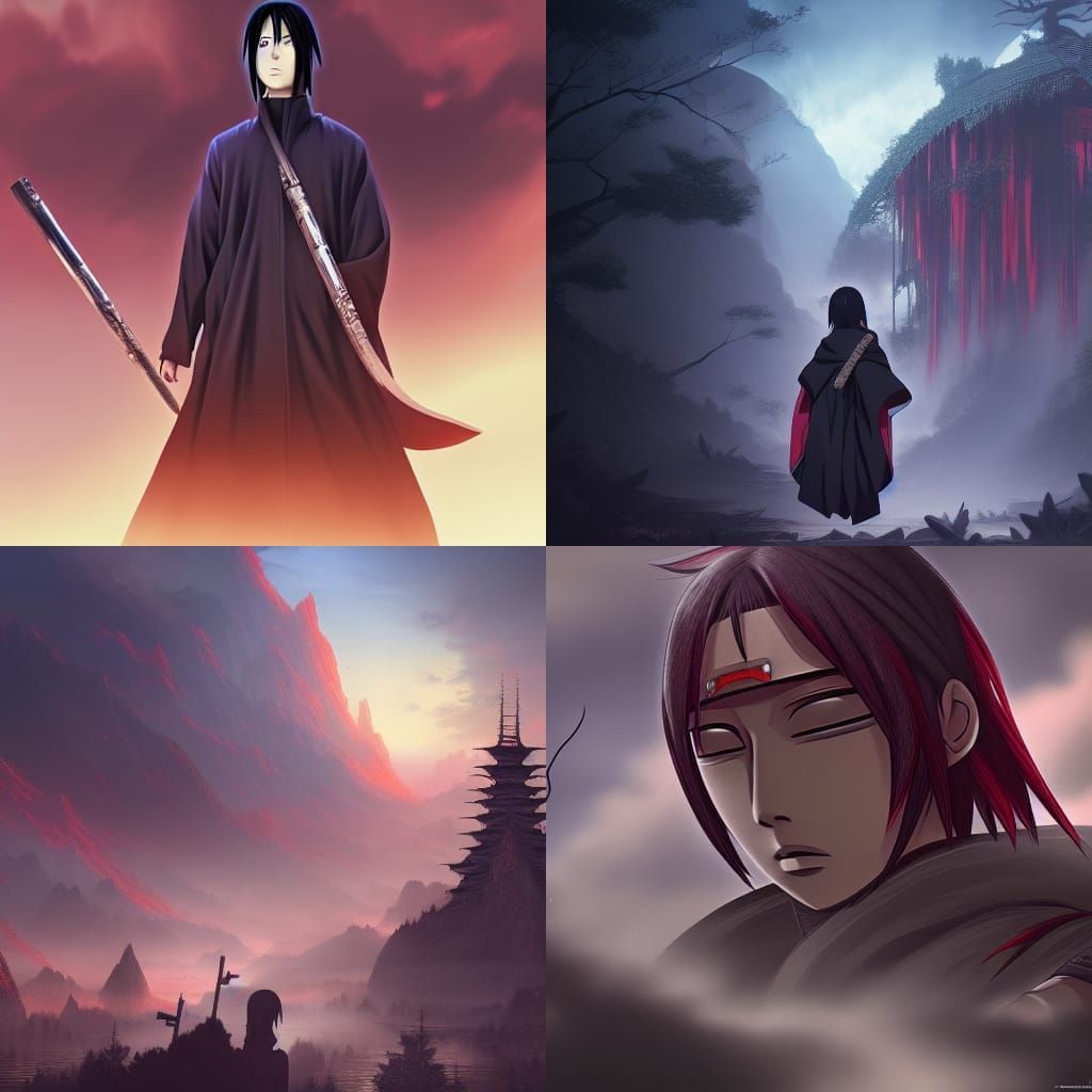 Itachi Uchiha: Detailed Matte Painting in 8K