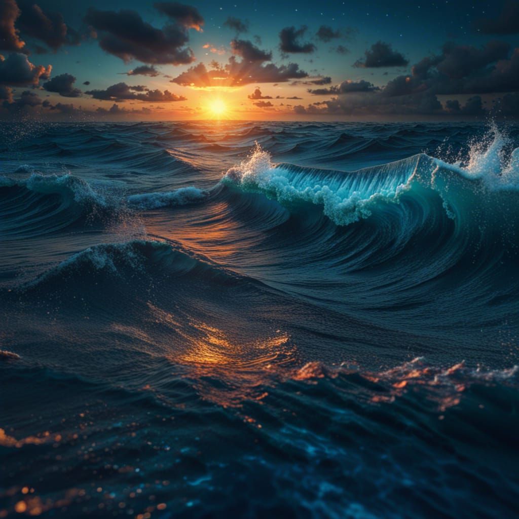 Epic Sunset Over Crystal Blue Ocean