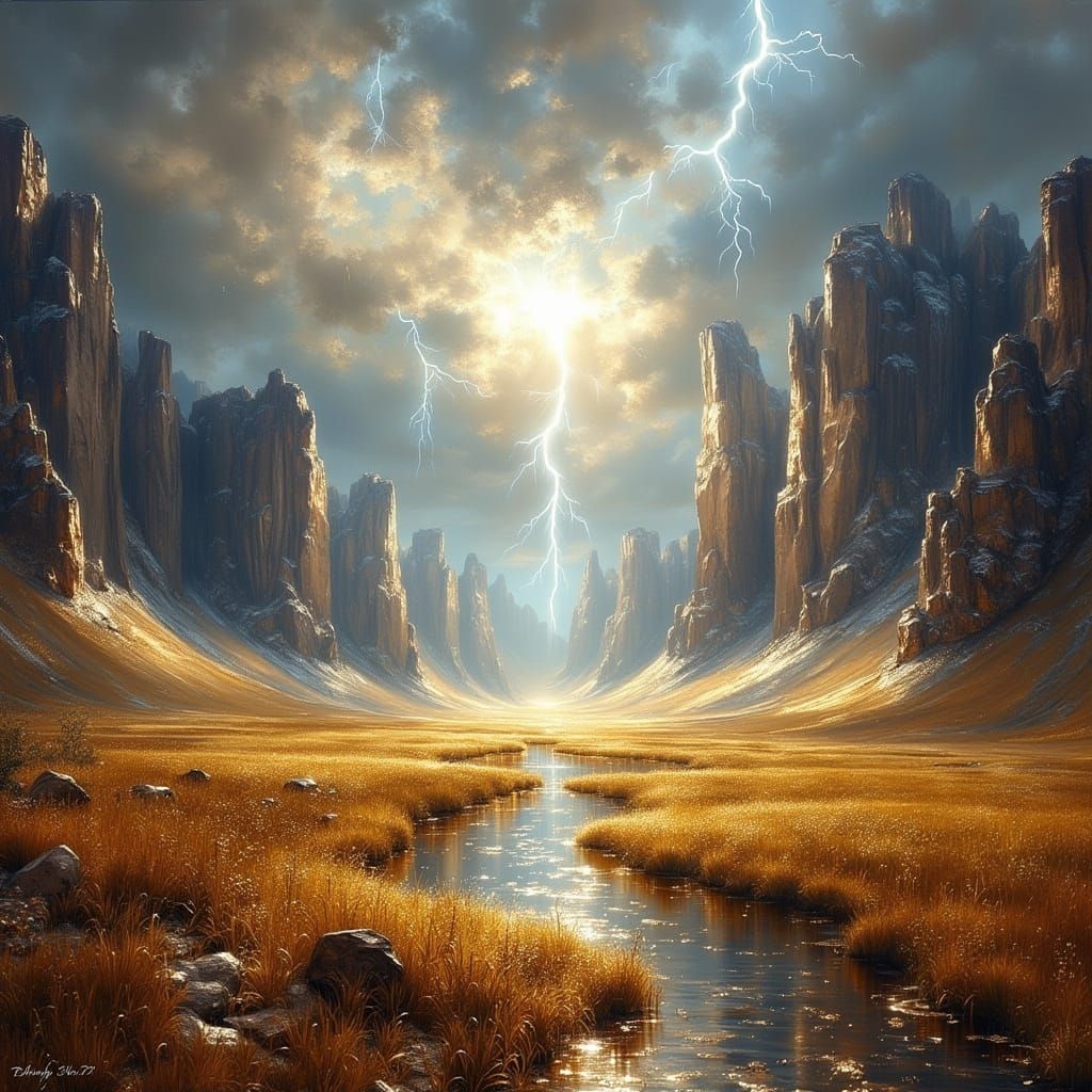 Epic Panoramic Landscape as Oil Painting