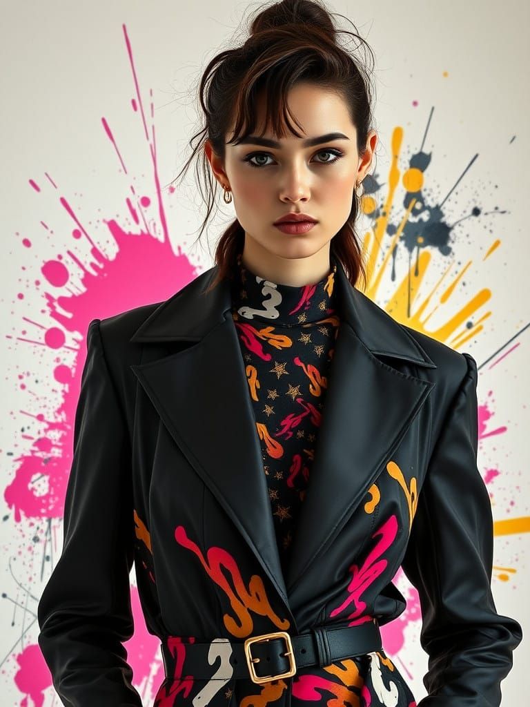 Glamorous Fashion Model in Bold Adam Selman Outfit