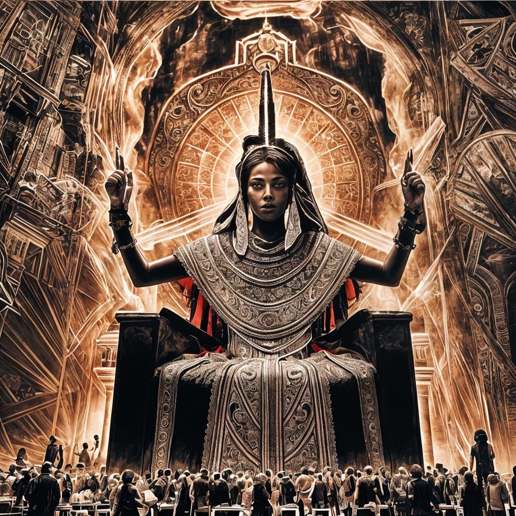 Regal Egyptian King in Low-Poly Digital Art