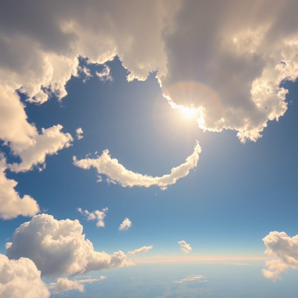 Invisible Hippopotamus Shines in Ethereal Sky Ballet