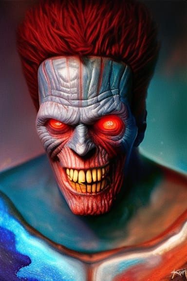 Hyperrealistic Akuma Portrait in Kintsugi Style