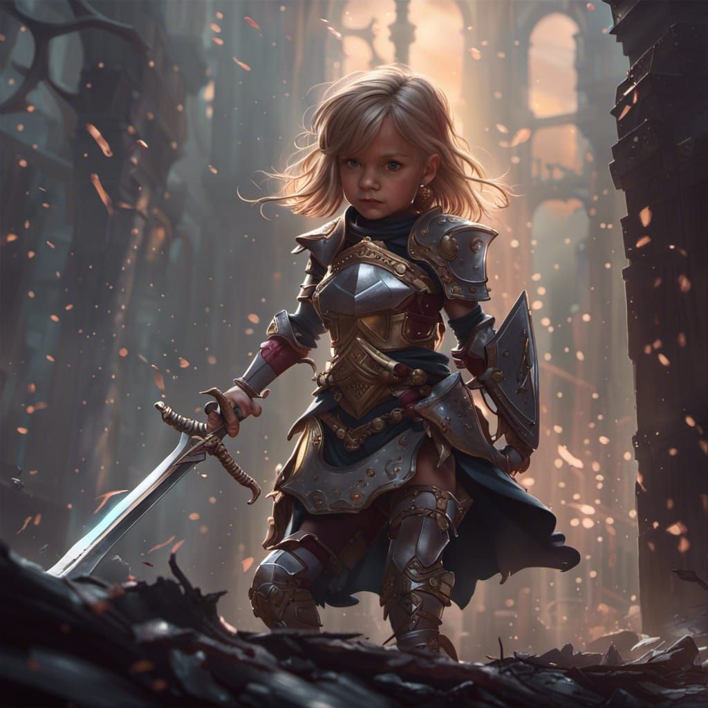 Hyperdetailed Knight Girl Concept Art