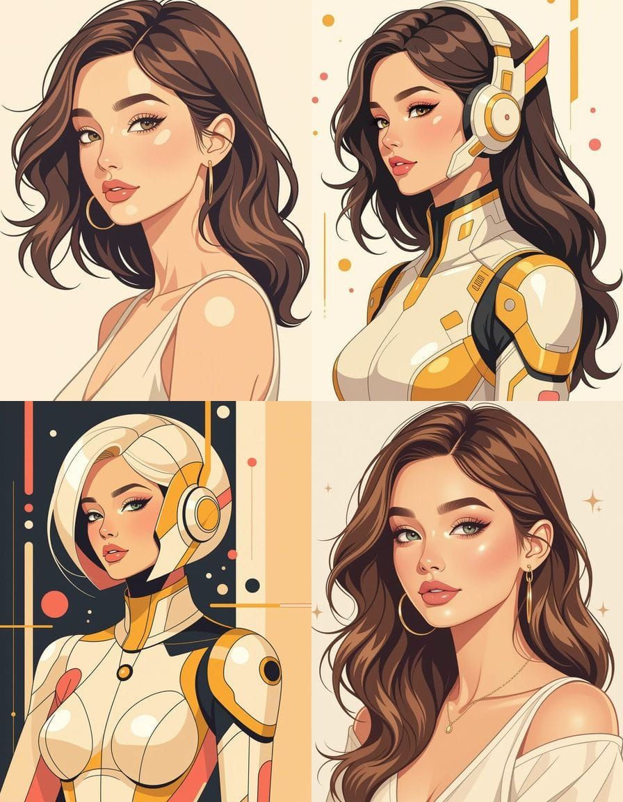 Abstract Femininity in Beige and Gold, 3D Illustration