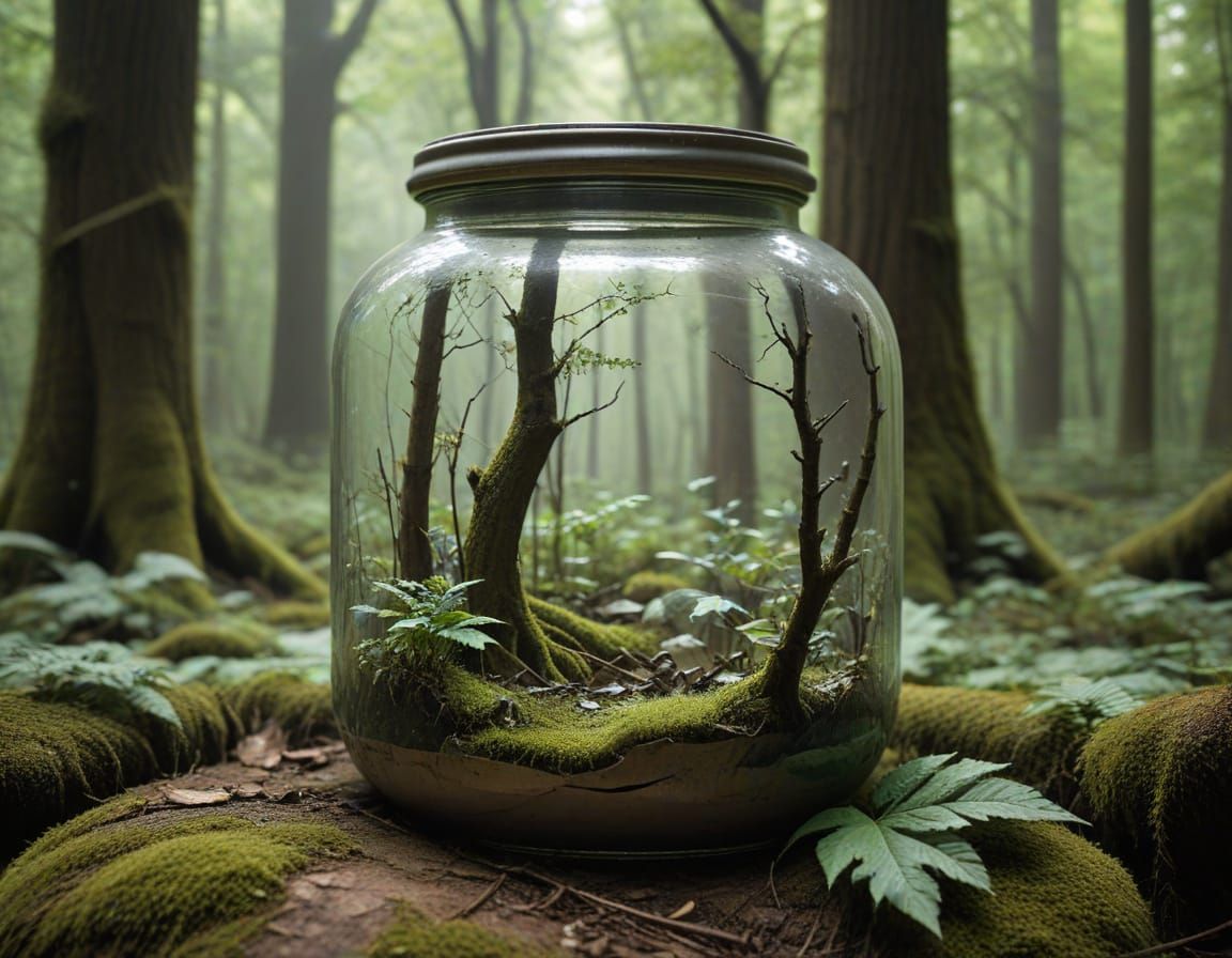 Enchanted Forest Within a Shattered Vessel