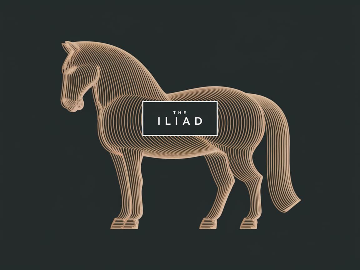 Depth-Illusion Lines Depicting The Trojan Horse