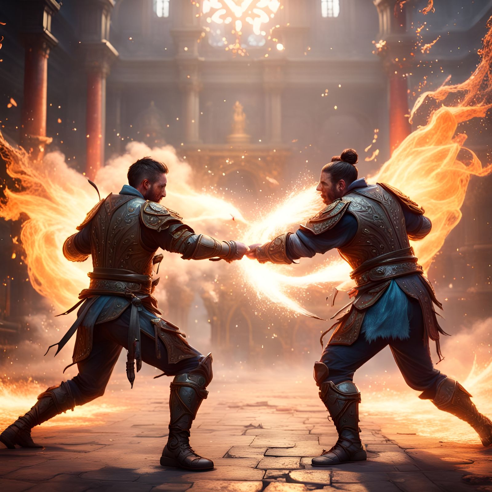 Hand to hand combat with fire powers