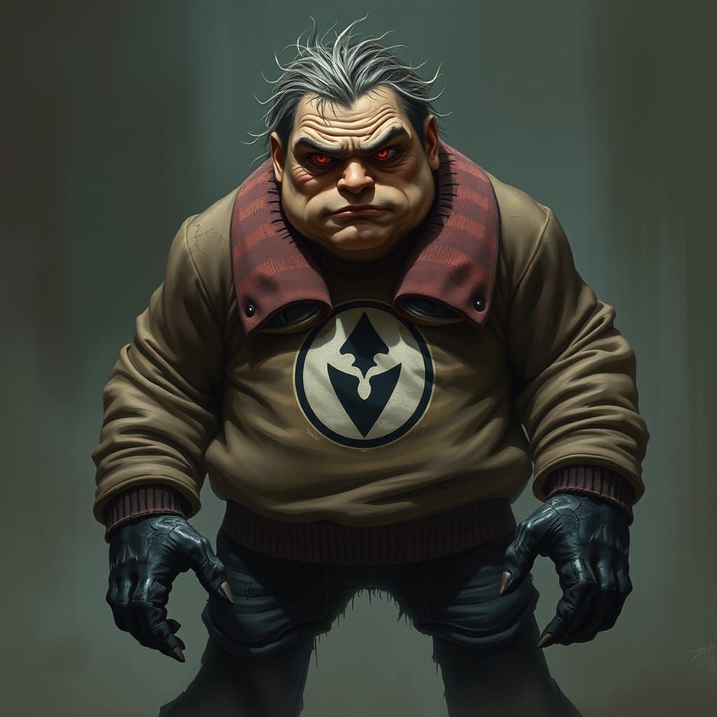 Sleep Deprivation Horror Figure in Dark Surrealist Style