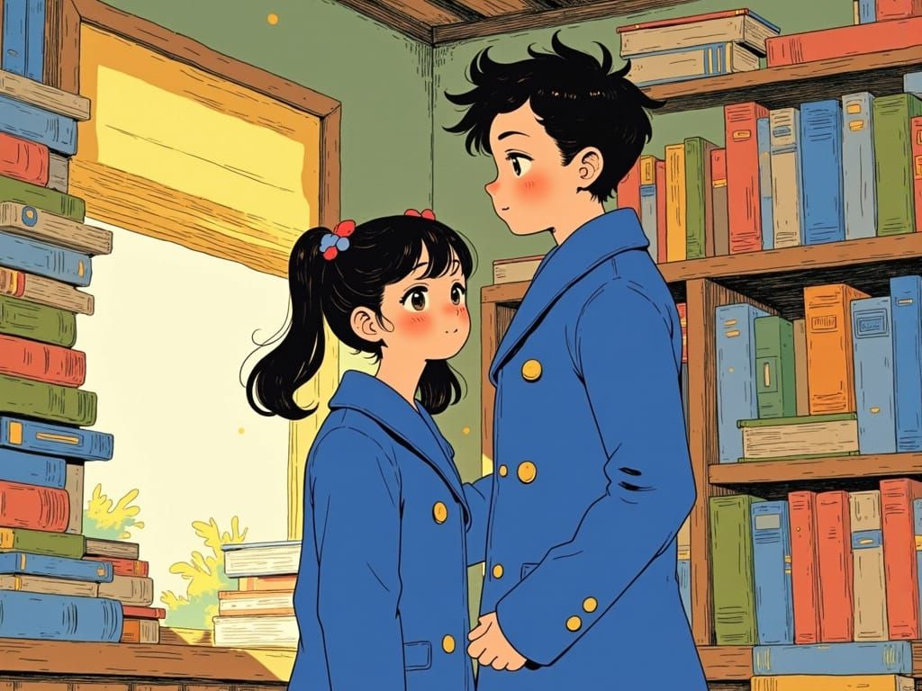 Charming Anime Scene in Soft Pastel Colors