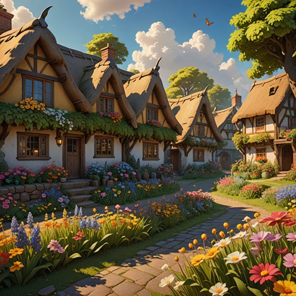 Enchanted Spring Fantasy Village