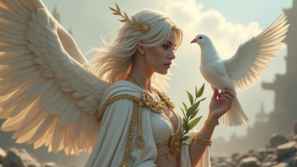 Golden Warrior of Hope in a War-Torn World