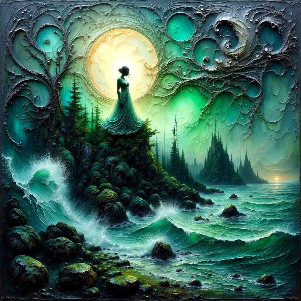 Stormy Ocean in Impasto Oil Painting