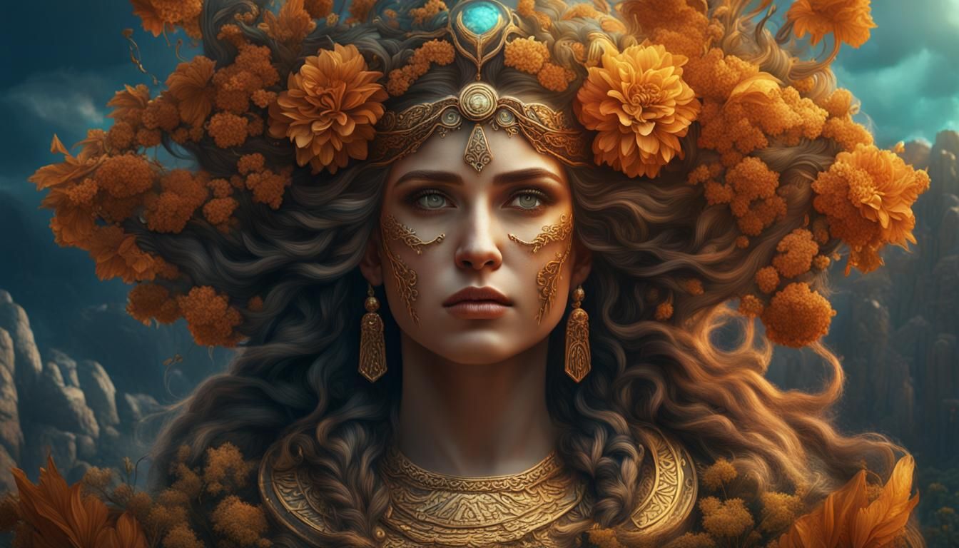 Demeter: Greek Goddess in Detailed Matte Painting