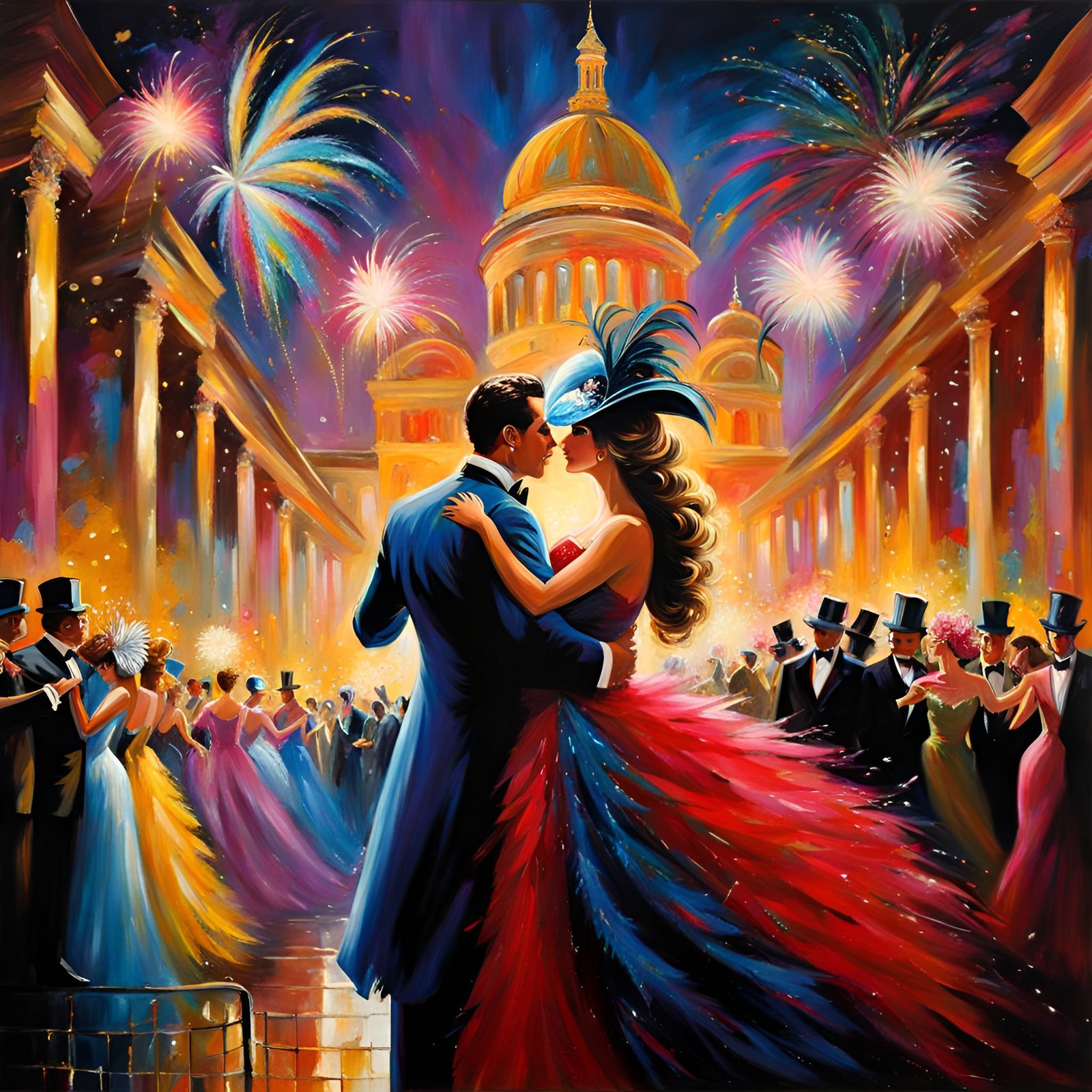 New Year's Masquerade Ball in Hypermaximalist Style