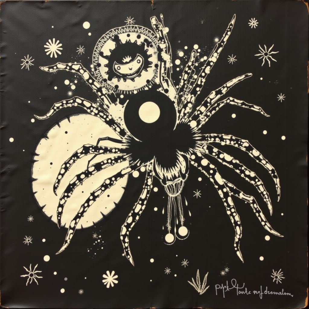 Spider Town Coffee Stain Art